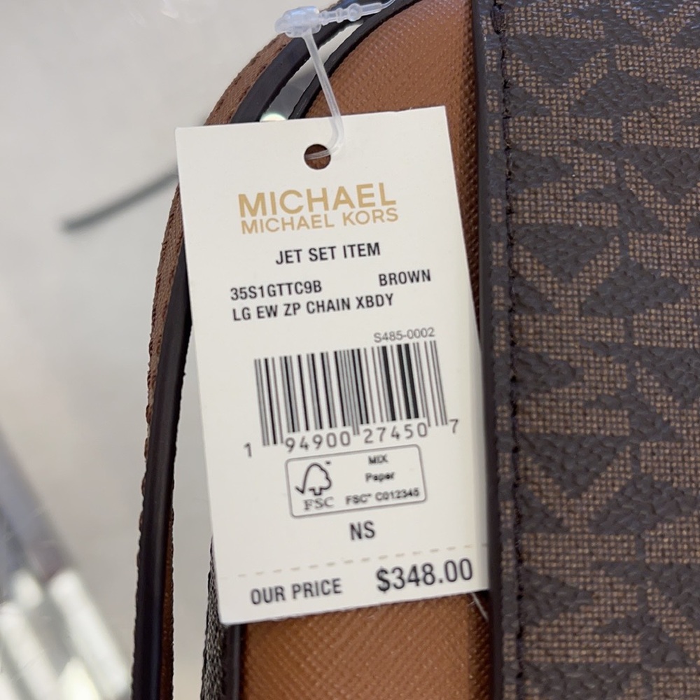 Michael Kors Jet Set Item Large East West Zip Chain MK Signature Crossbody Bag - Picture 8 of 16